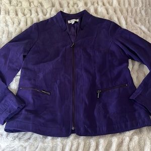 Purple moleskin jacket 10 faux lightweight sueded feel lined fitted Studio Works